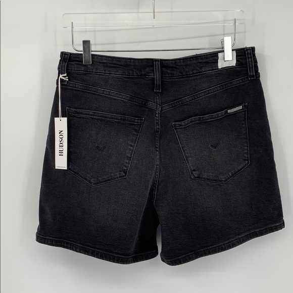 Hudson Relaxed denim shorts Unplugged black jean high rise wide leg women new 29 - Picture 4 of 5